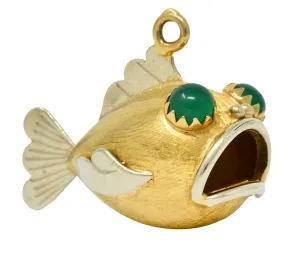 1960's Vintage 14 Karat Two-Tone Gold Fish Charm
