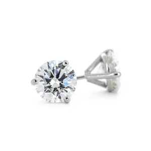 2.09ctw Martini Diamond Stud Earrings  14K White Gold