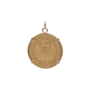 21.6k Gold 1873 20 Marks Louis II (Ludwig II) Coin Pendant