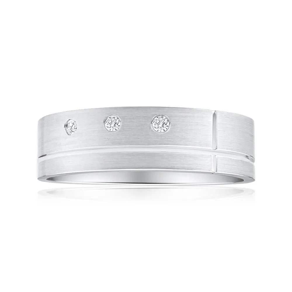 3 Diamonds Ring in Sterling Silver