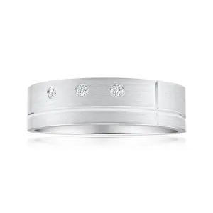 3 Diamonds Ring in Sterling Silver