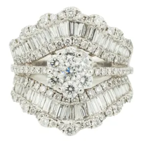 3.00ctw Diamond Accented Cluster Ring in 18K White Gold - Size 7