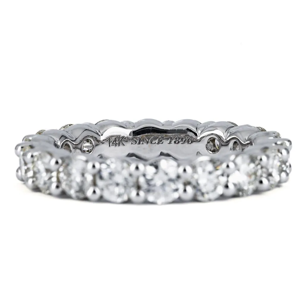 3.31CTW Full Eternity Diamond Band, Round, Size 7.25 - 14K White Gold