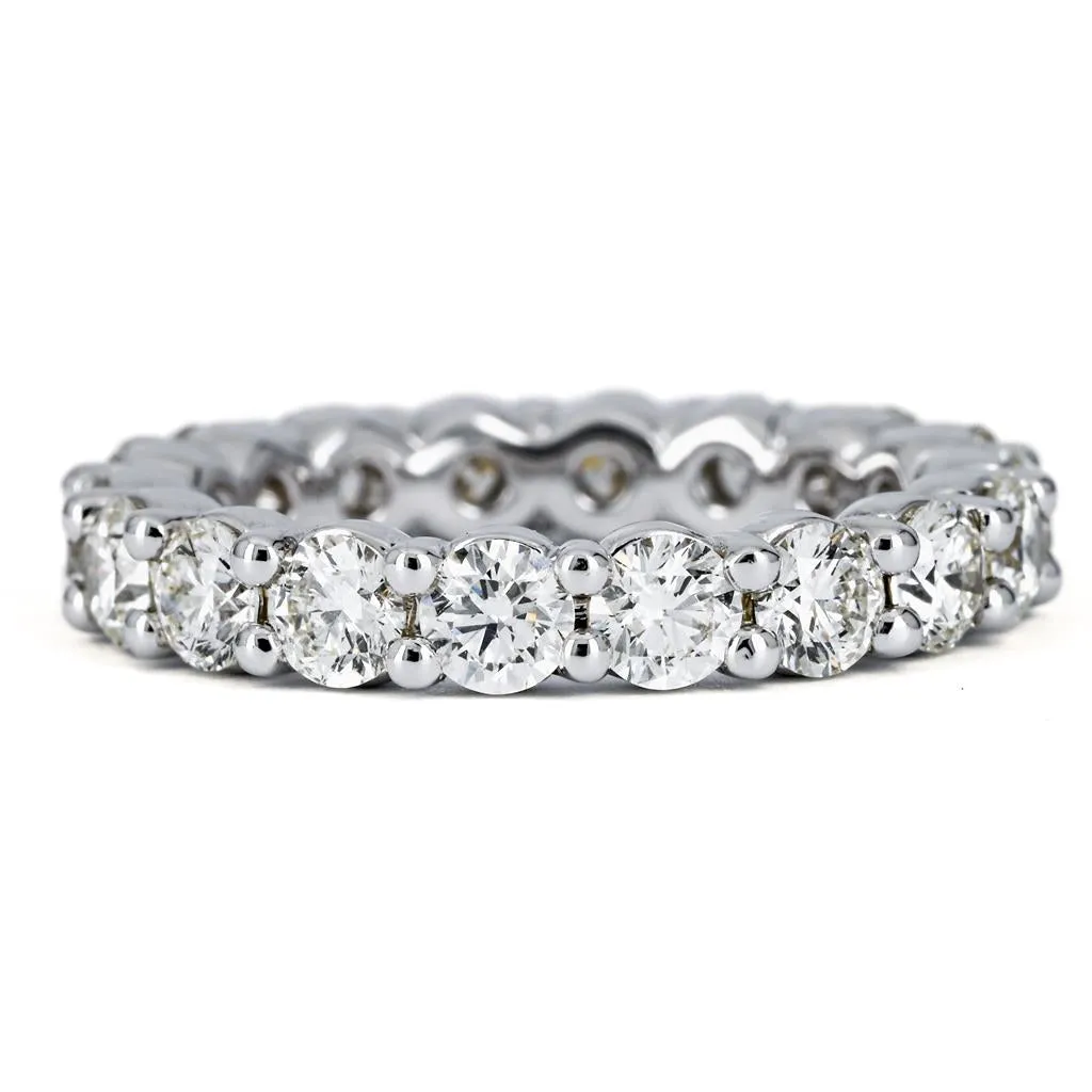 3.31CTW Full Eternity Diamond Band, Round, Size 7.25 - 14K White Gold