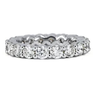3.31CTW Full Eternity Diamond Band, Round, Size 7.25 - 14K White Gold