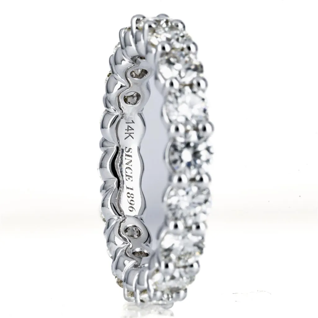 3.46CTW Round Diamond Eternity Band, Size 7.25 - 14K White Gold
