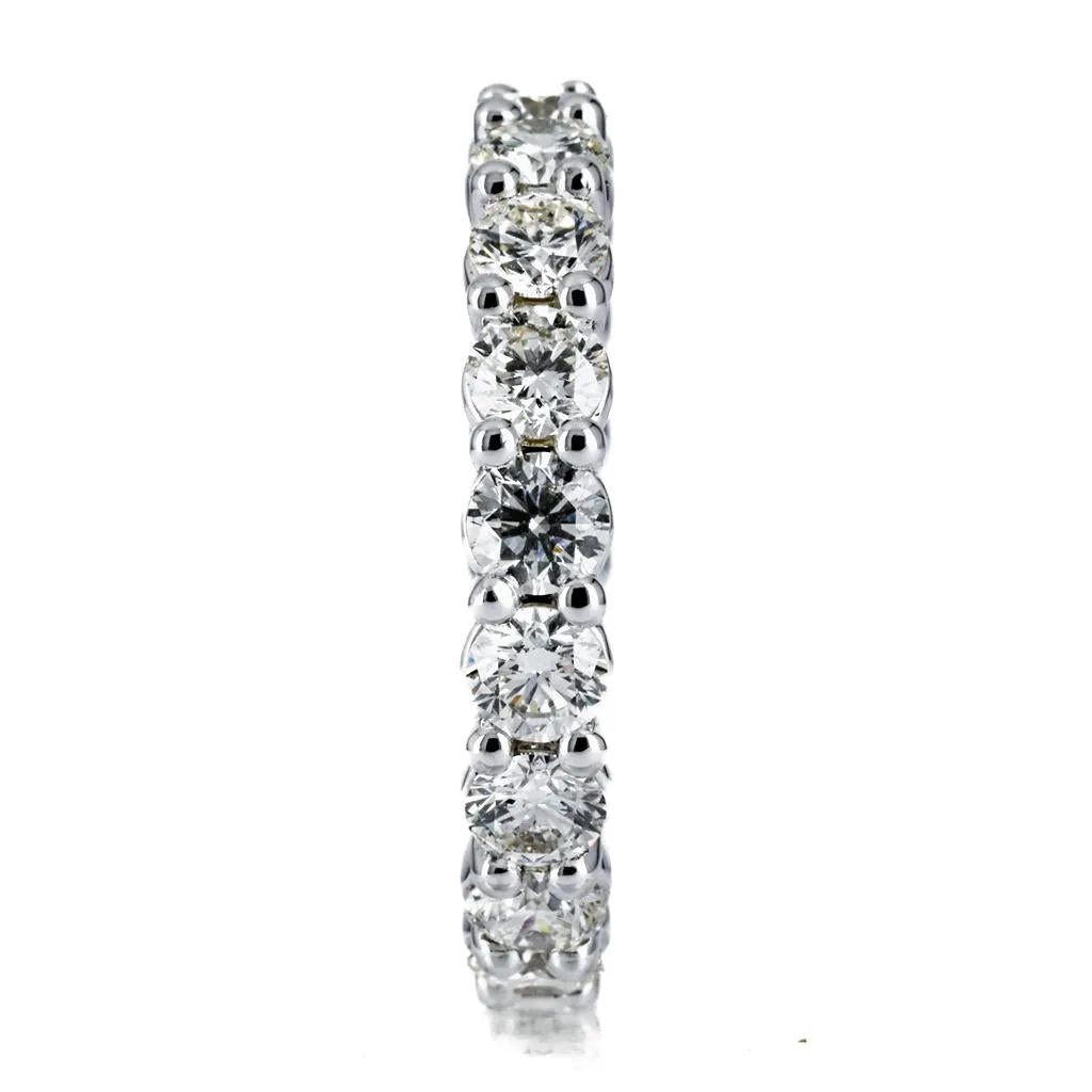 3.46CTW Round Diamond Eternity Band, Size 7.25 - 14K White Gold