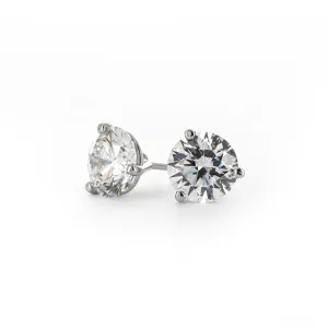 3.50ctw Round Diamond Stud Earrings - 3 Prong