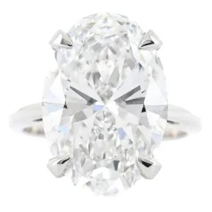 7.60CT Oval Lab Grown Diamond Solitaire Engagement Ring  14k White Gold