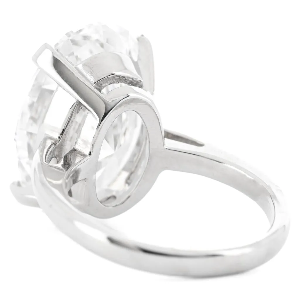 7.60CT Oval Lab Grown Diamond Solitaire Engagement Ring  14k White Gold