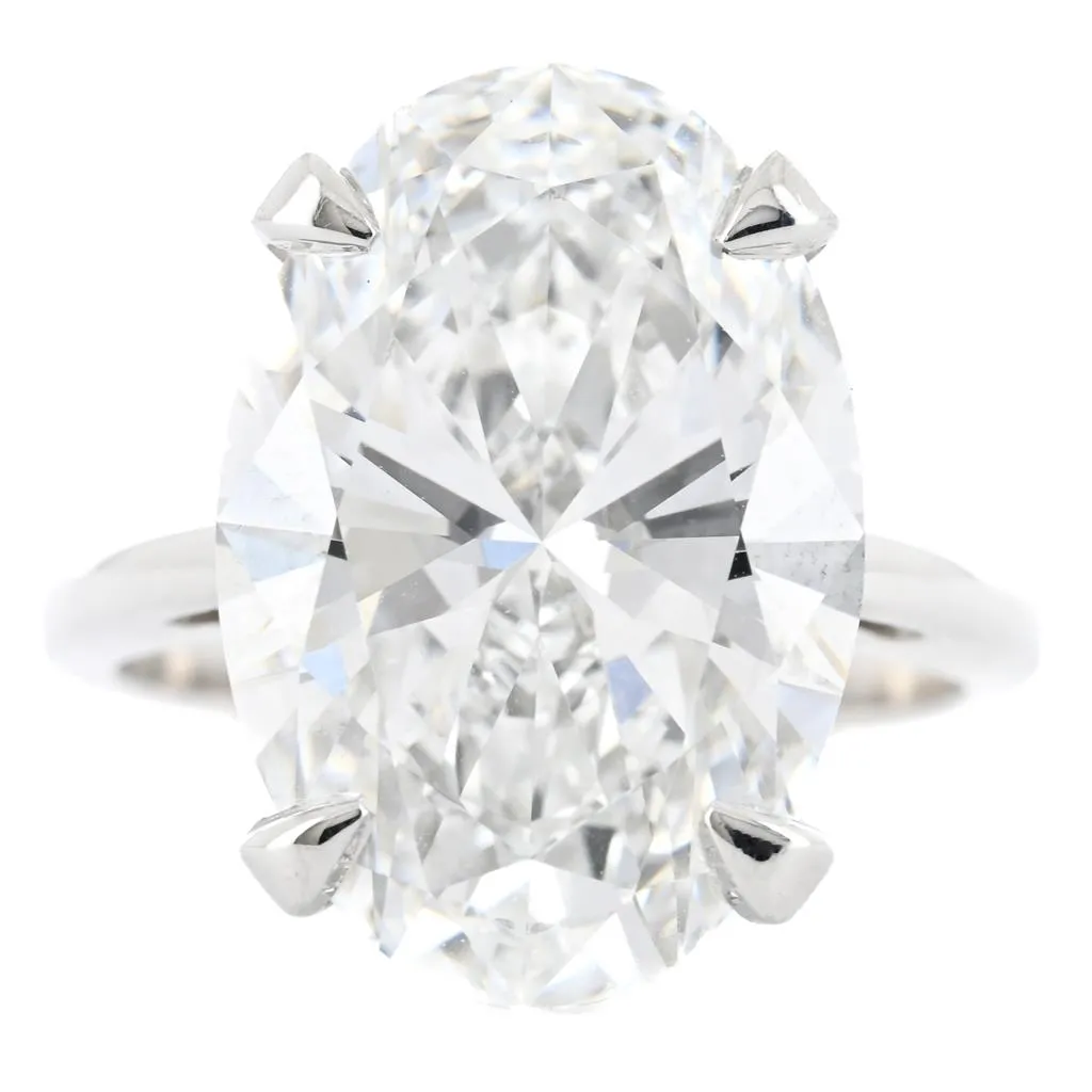 7.60CT Oval Lab Grown Diamond Solitaire Engagement Ring  14k White Gold