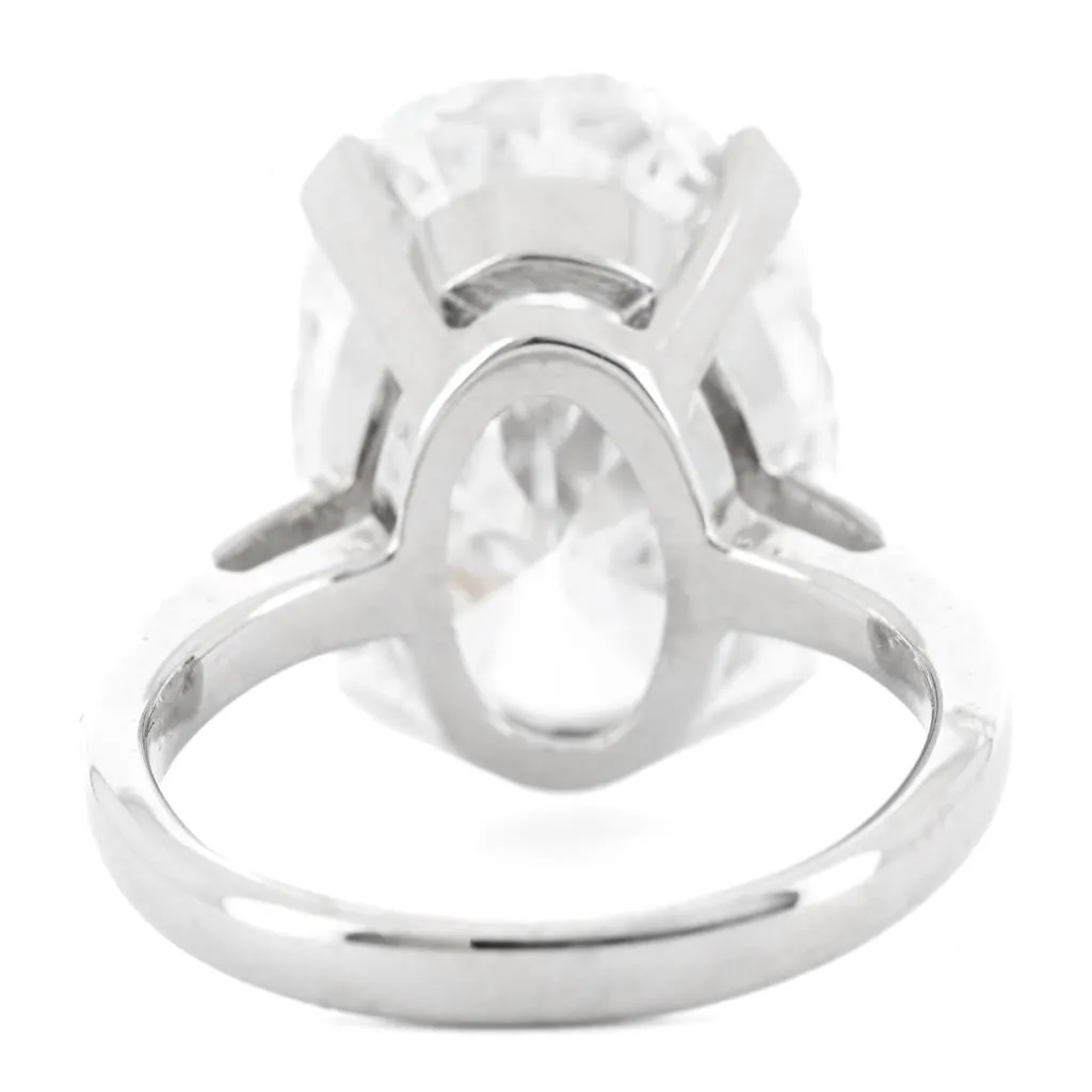 7.60CT Oval Lab Grown Diamond Solitaire Engagement Ring  14k White Gold