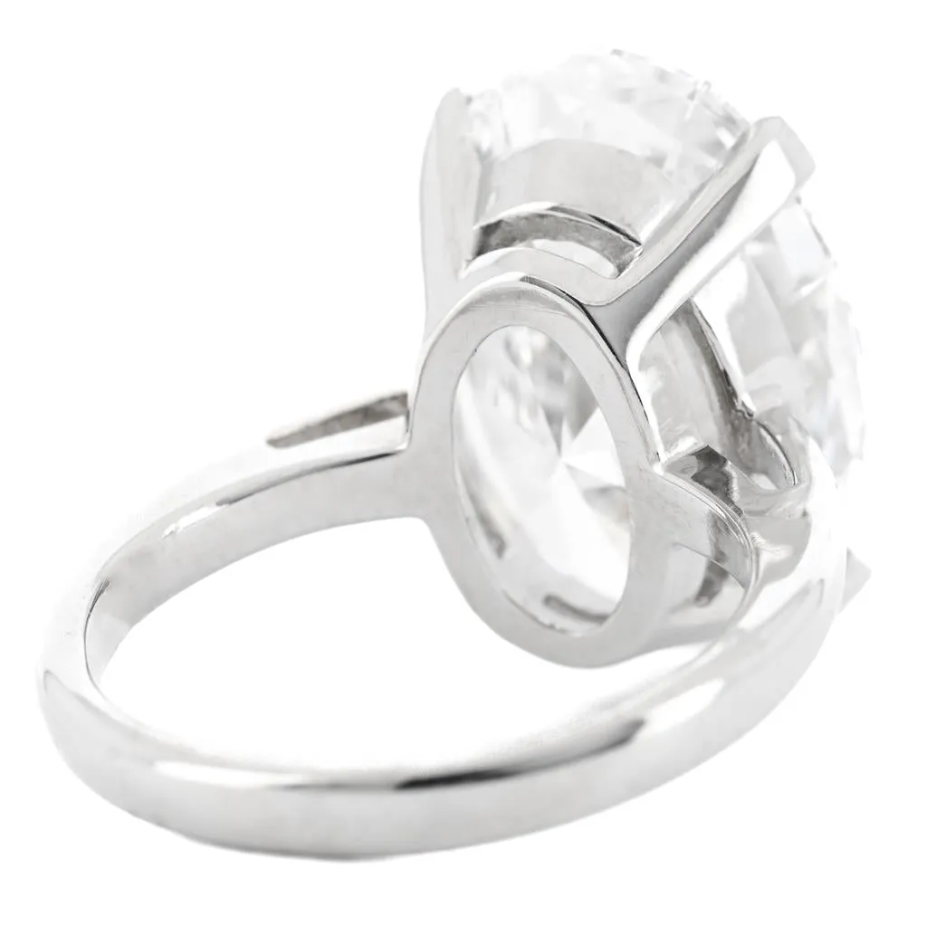 7.60CT Oval Lab Grown Diamond Solitaire Engagement Ring  14k White Gold