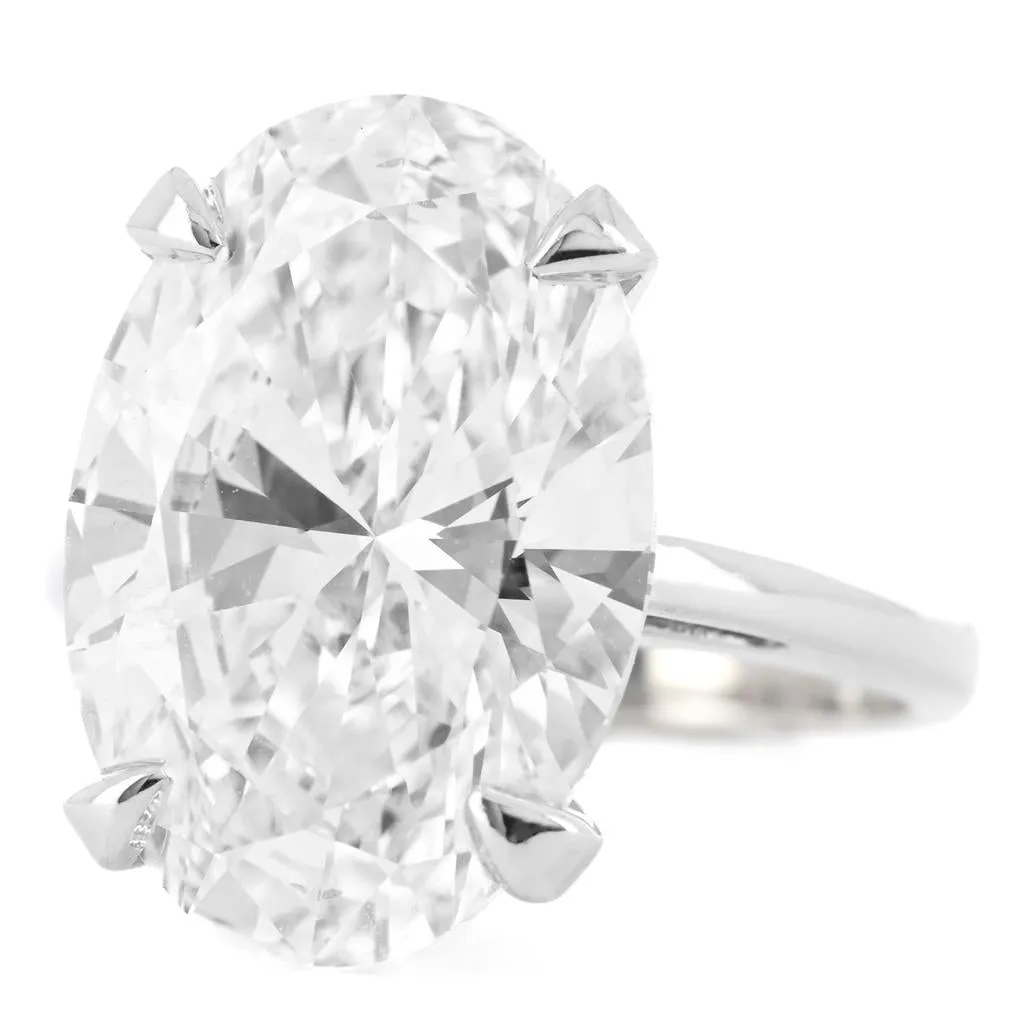7.60CT Oval Lab Grown Diamond Solitaire Engagement Ring  14k White Gold