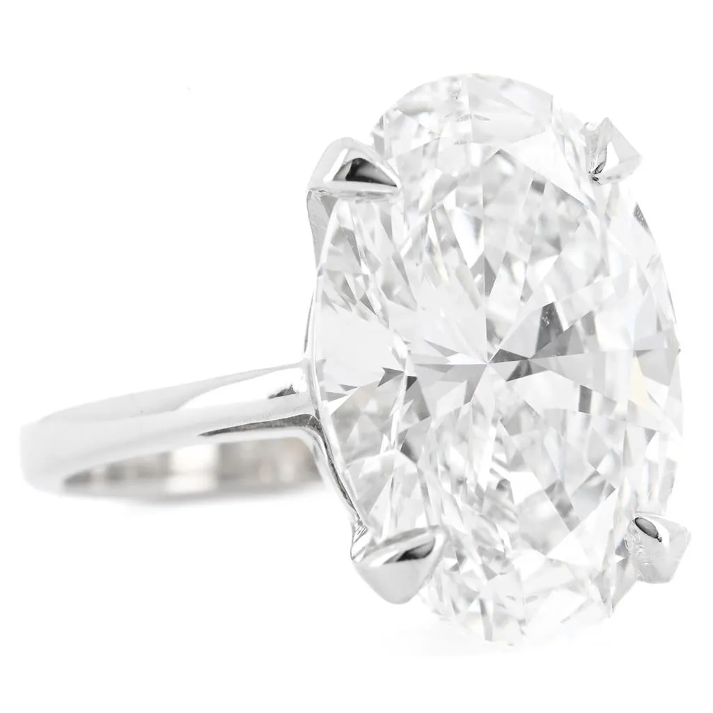 7.60CT Oval Lab Grown Diamond Solitaire Engagement Ring  14k White Gold