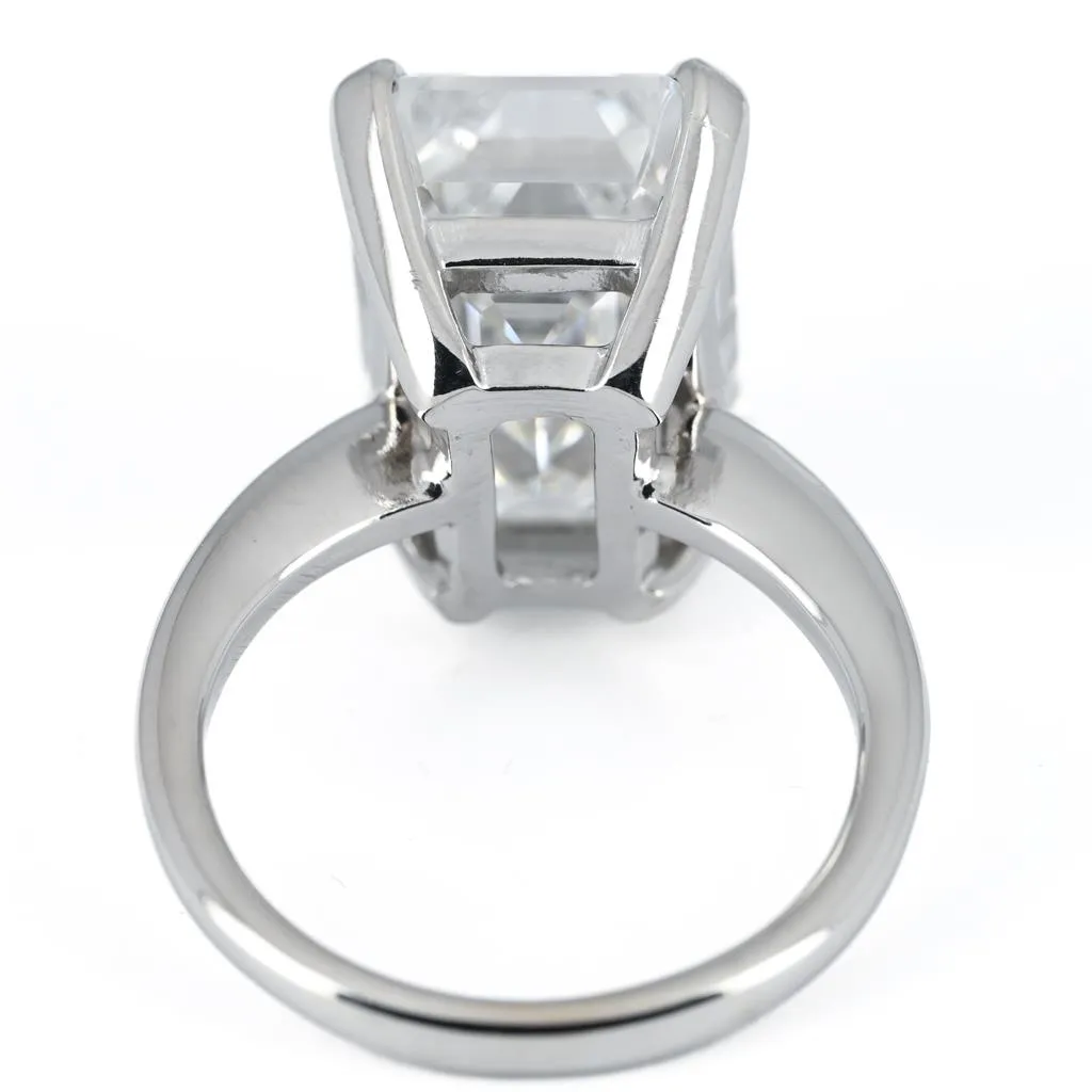 8.18ct Emerald Lab Grown Diamond Solitaire Engagement Ring  14k White Gold