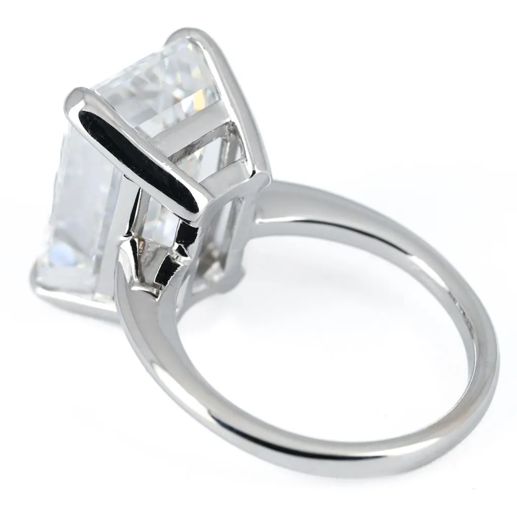 8.18ct Emerald Lab Grown Diamond Solitaire Engagement Ring  14k White Gold