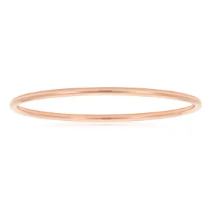 9ct 4mm x 65mm Rose Gold Silver Filled Plain Golf Bangle