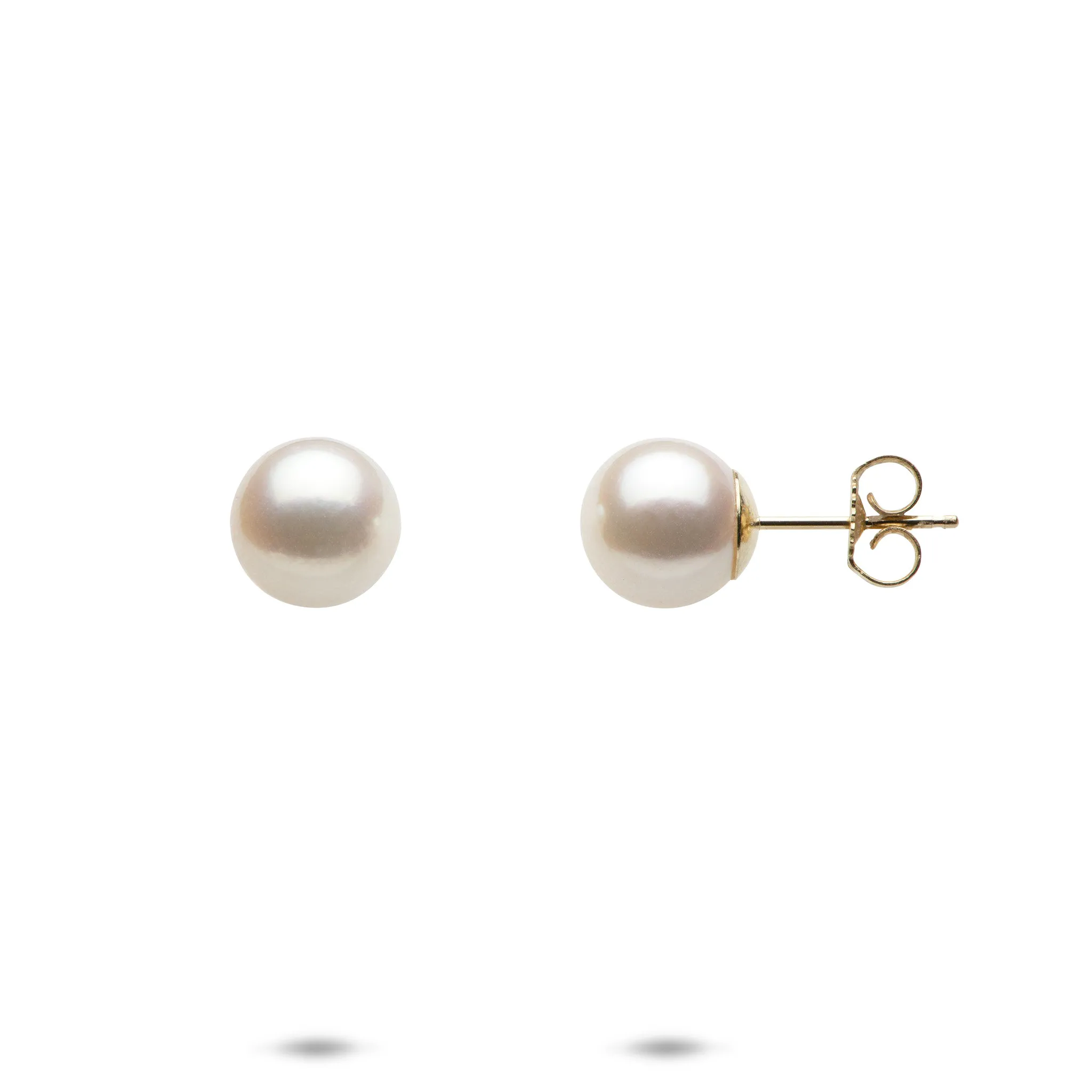 Akoya White Pearl Earrings in Gold - 8mm