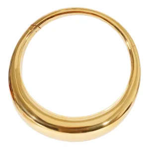 Alexander McQueen Gold Tone Tubular Choker Necklace