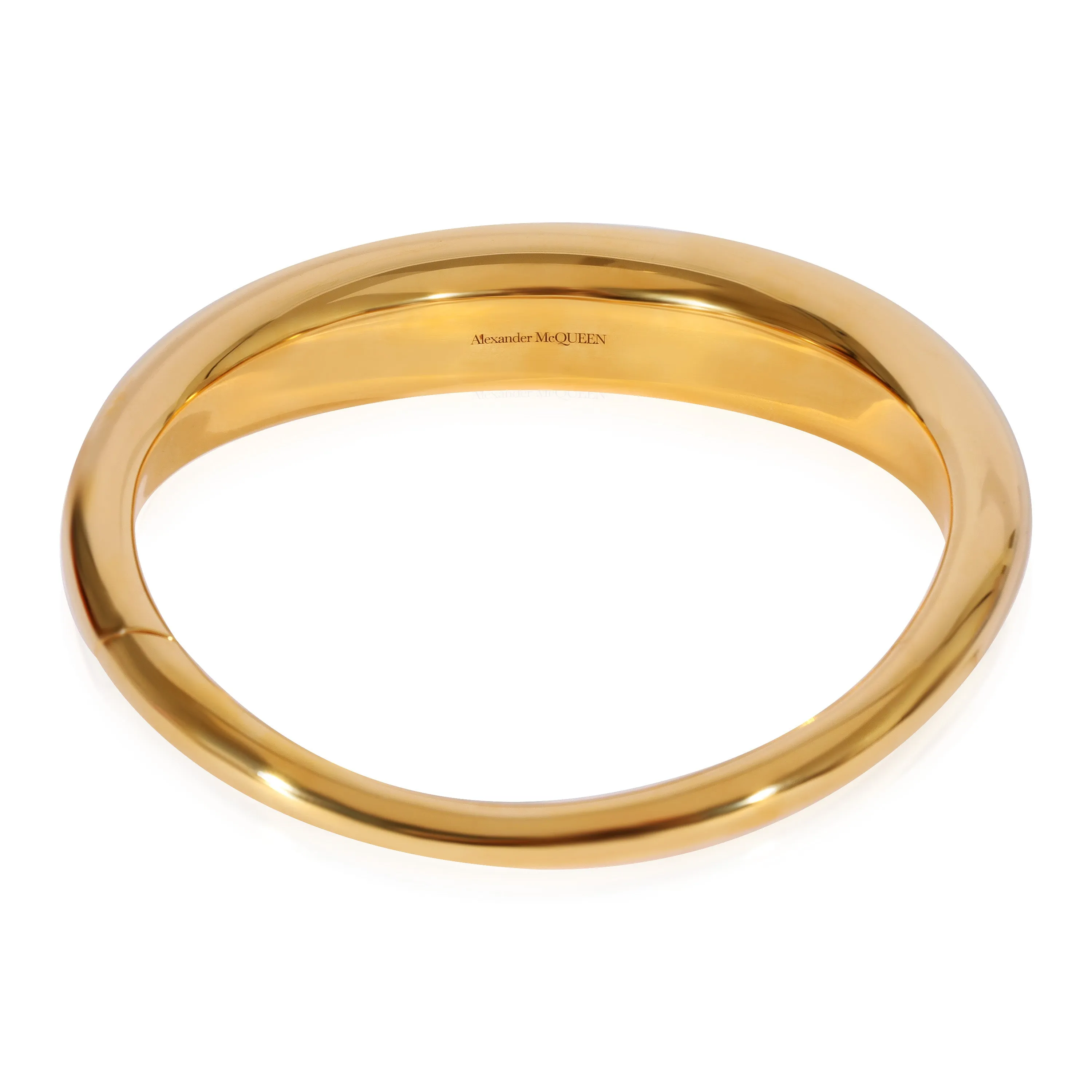 Alexander McQueen Gold Tone Tubular Choker Necklace