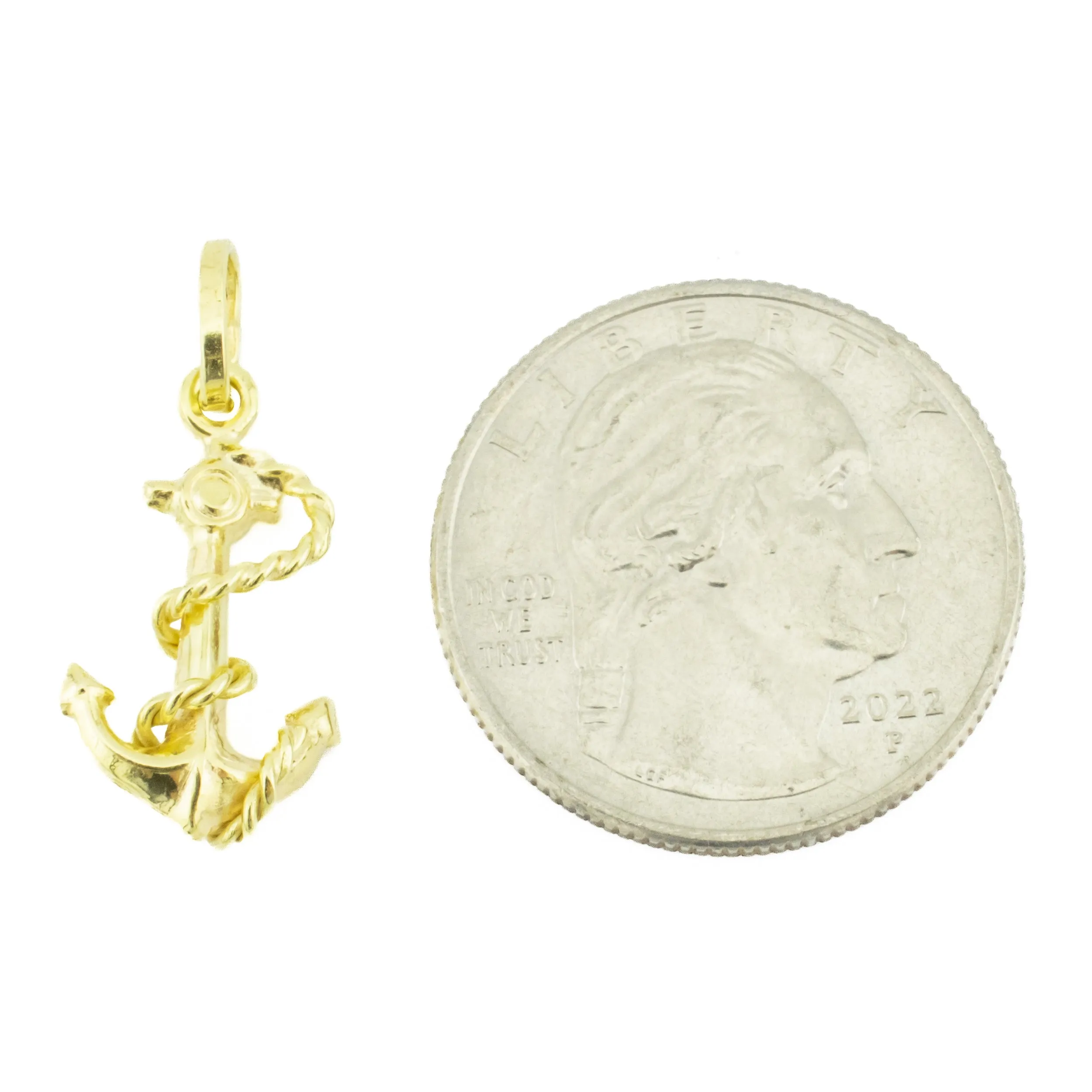 Anchor Pendant in 18K Yellow Gold - 1.9 Grams