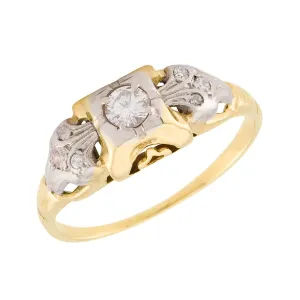 Art Deco 14k Diamond Engagement Ring 0.15ct
