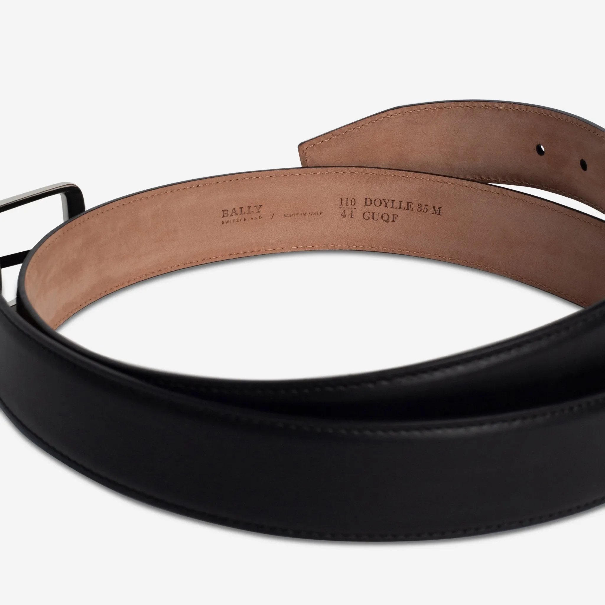 Bally Doylle Black Leather Men's Belt 110cm 6214932