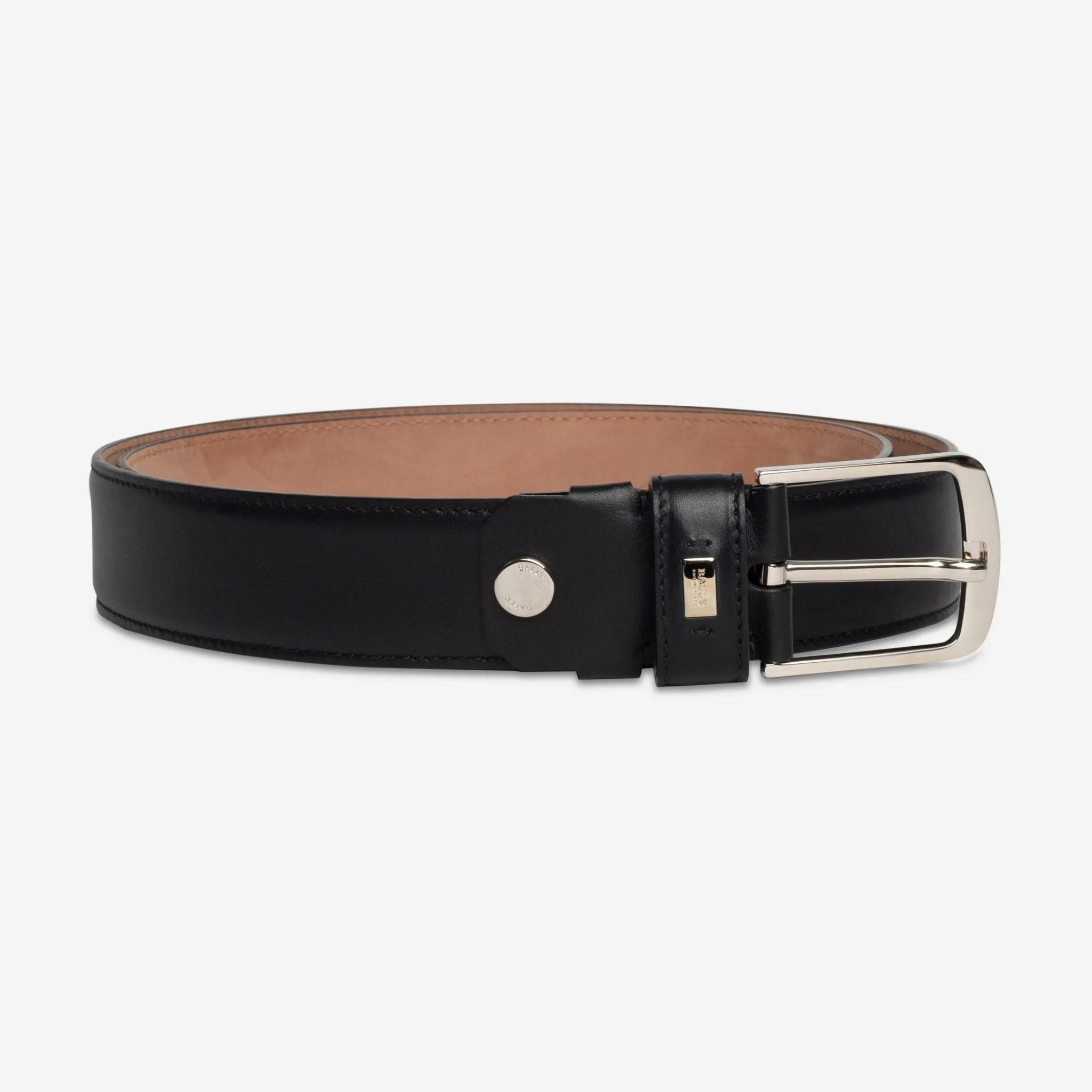 Bally Doylle Black Leather Men's Belt 110cm 6214932