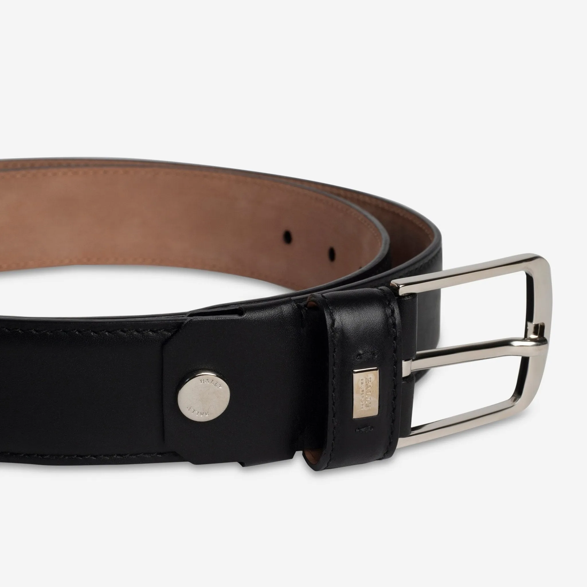 Bally Doylle Black Leather Men's Belt 110cm 6214932