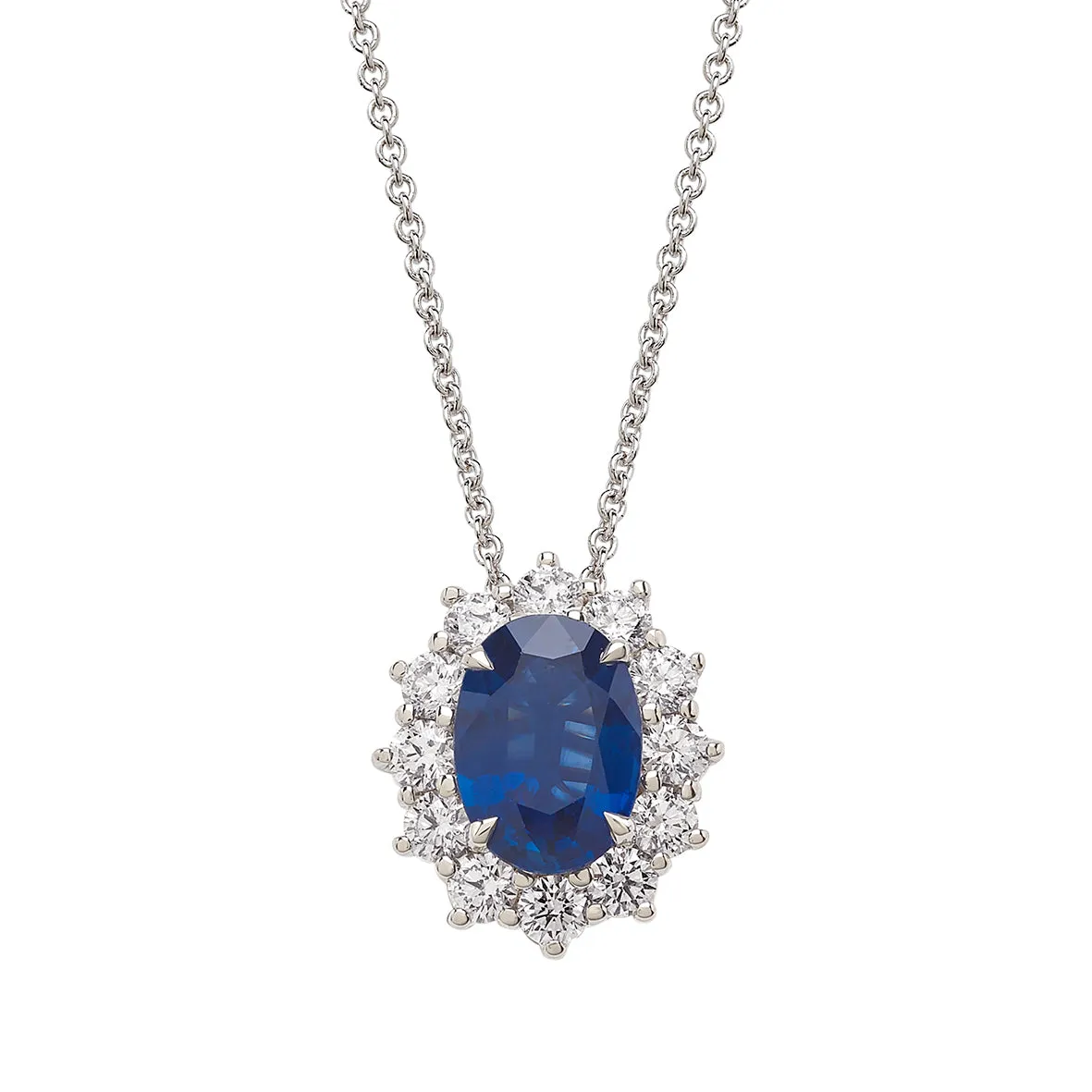 Bandiera Jewellers 18kt White Gold Diamond & Sapphire Pendant 16331LPBDZ