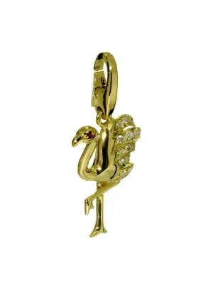 Cartier Flamingo Diamond Gold Charm Pendant
