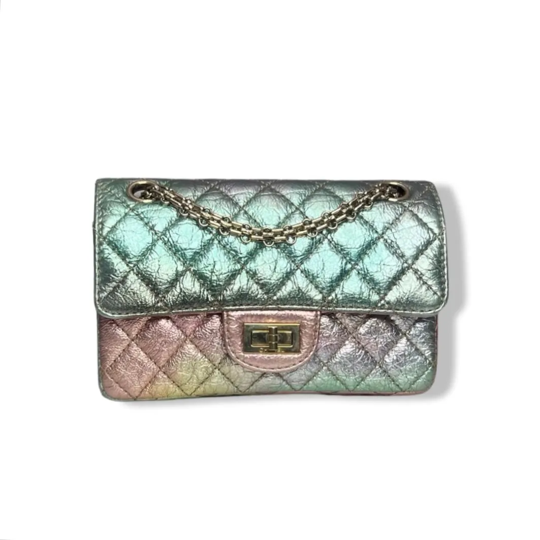Chanel Classic 2.55 Reissue Mini, Rainbow Calfskin, Gold-tone Hardware