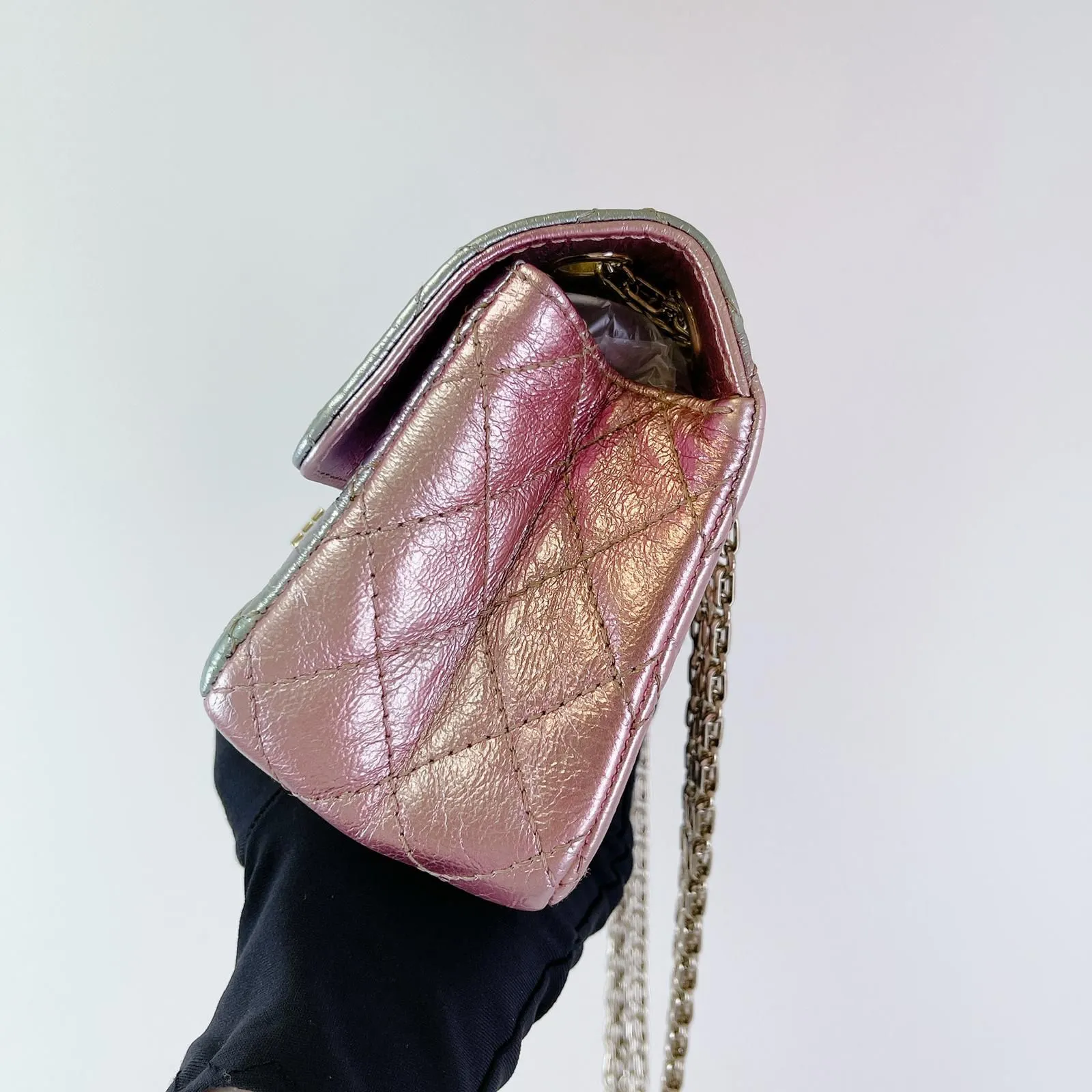 Chanel Classic 2.55 Reissue Mini, Rainbow Calfskin, Gold-tone Hardware