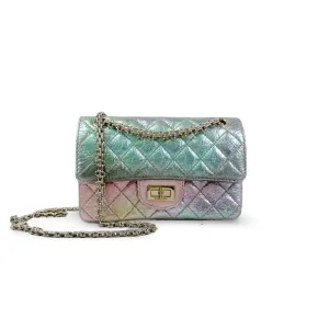 Chanel Classic 2.55 Reissue Mini, Rainbow Calfskin, Gold-tone Hardware
