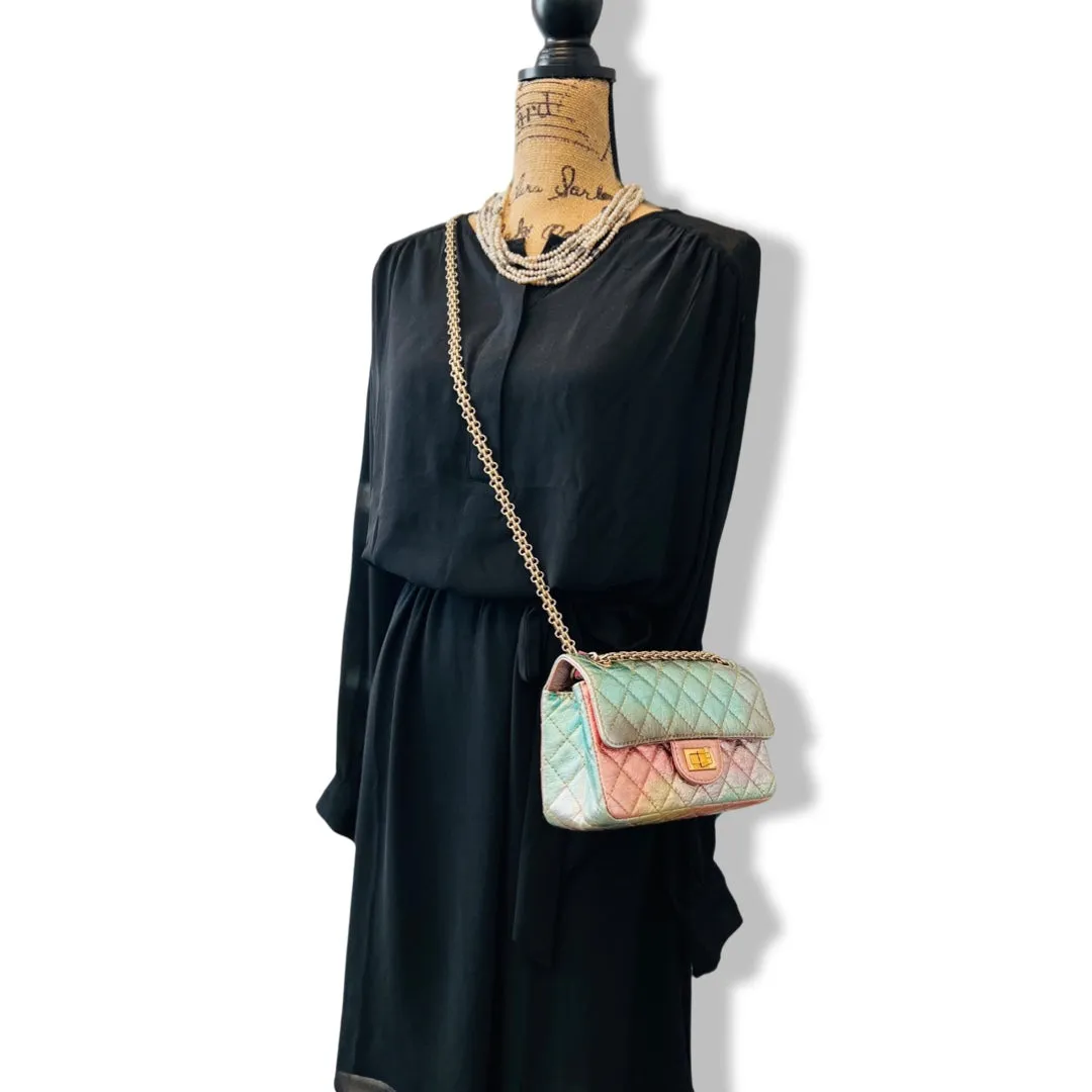 Chanel Classic 2.55 Reissue Mini, Rainbow Calfskin, Gold-tone Hardware