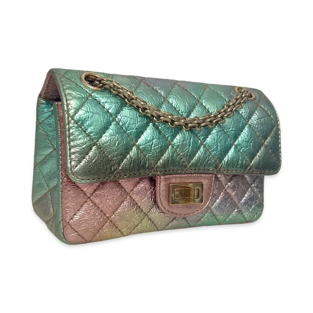 Chanel Classic 2.55 Reissue Mini, Rainbow Calfskin, Gold-tone Hardware