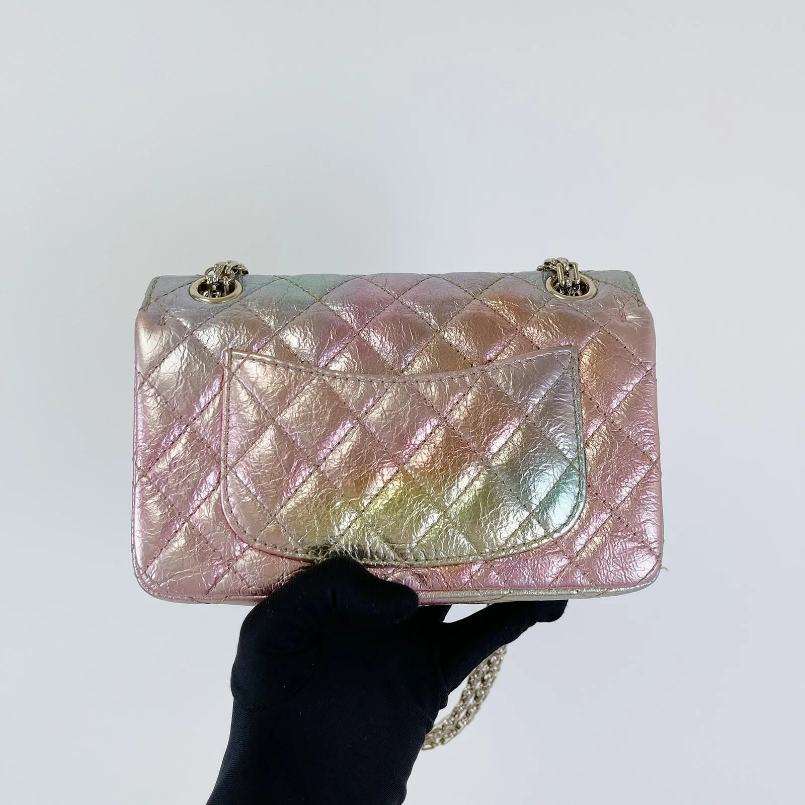 Chanel Classic 2.55 Reissue Mini, Rainbow Calfskin, Gold-tone Hardware