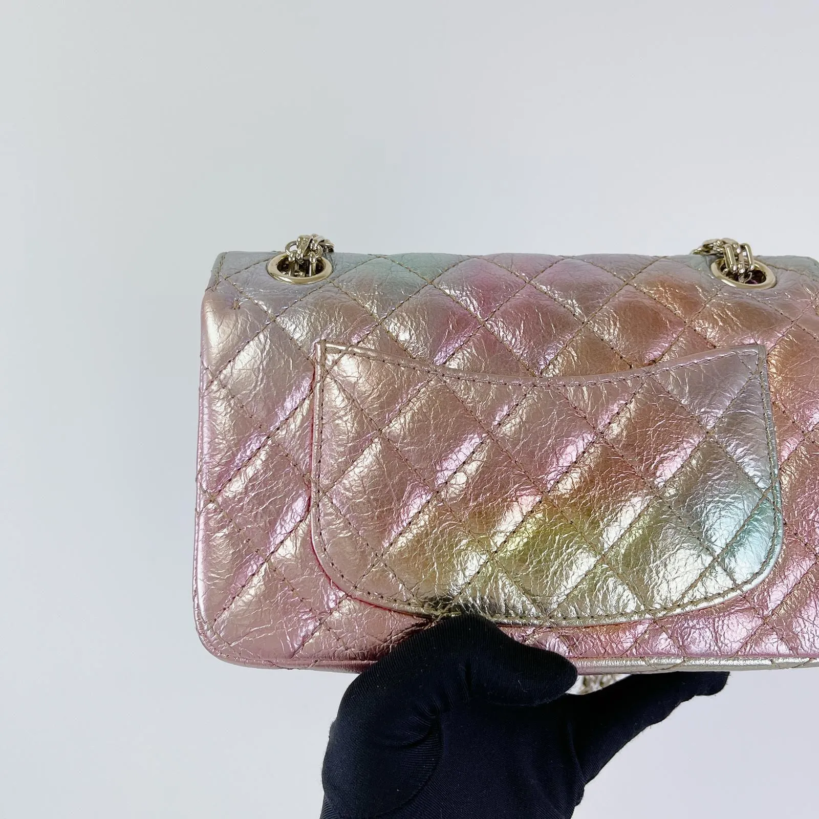 Chanel Classic 2.55 Reissue Mini, Rainbow Calfskin, Gold-tone Hardware