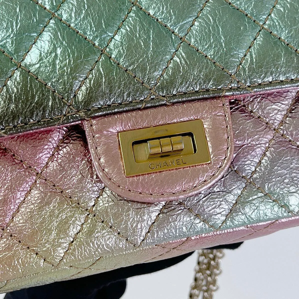 Chanel Classic 2.55 Reissue Mini, Rainbow Calfskin, Gold-tone Hardware