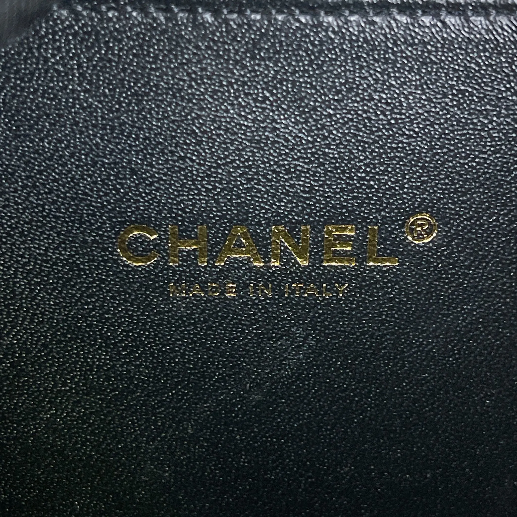 Chanel Filigree Vanity Small, Black and Navy Caviar Gold-tone Hardware