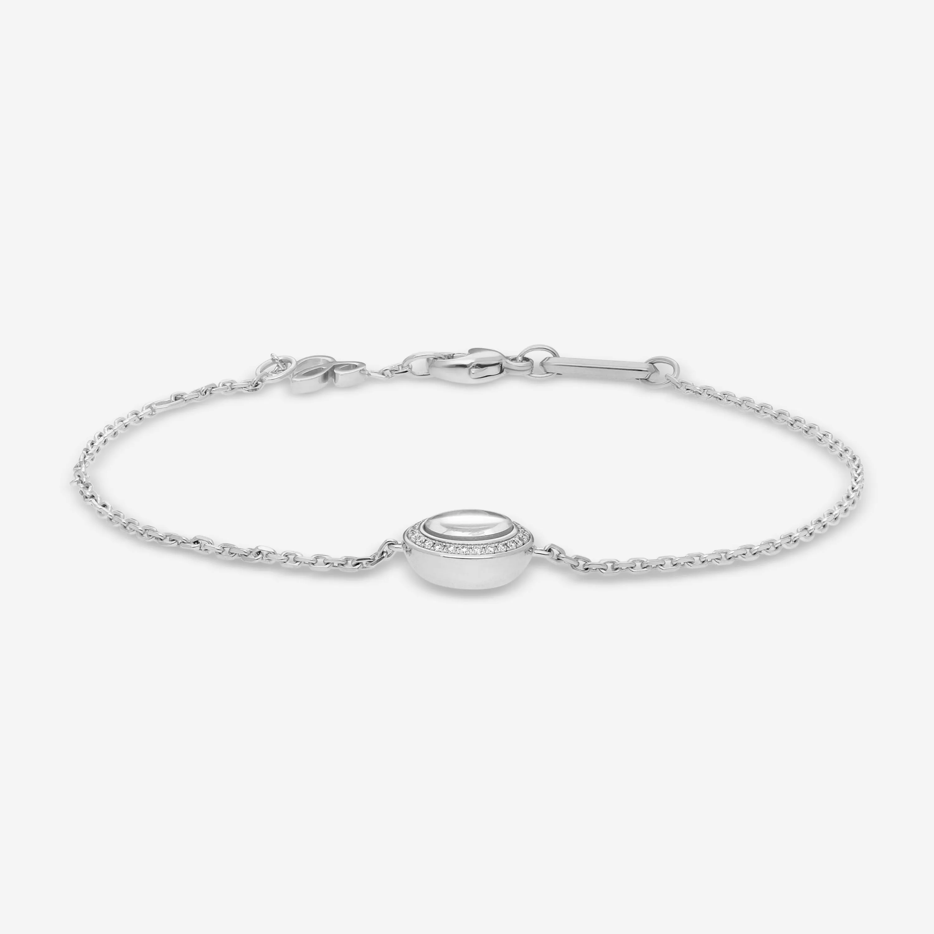 Chopard Happy Curves 18K White Gold Diamond Chain Bracelet 859562-1002