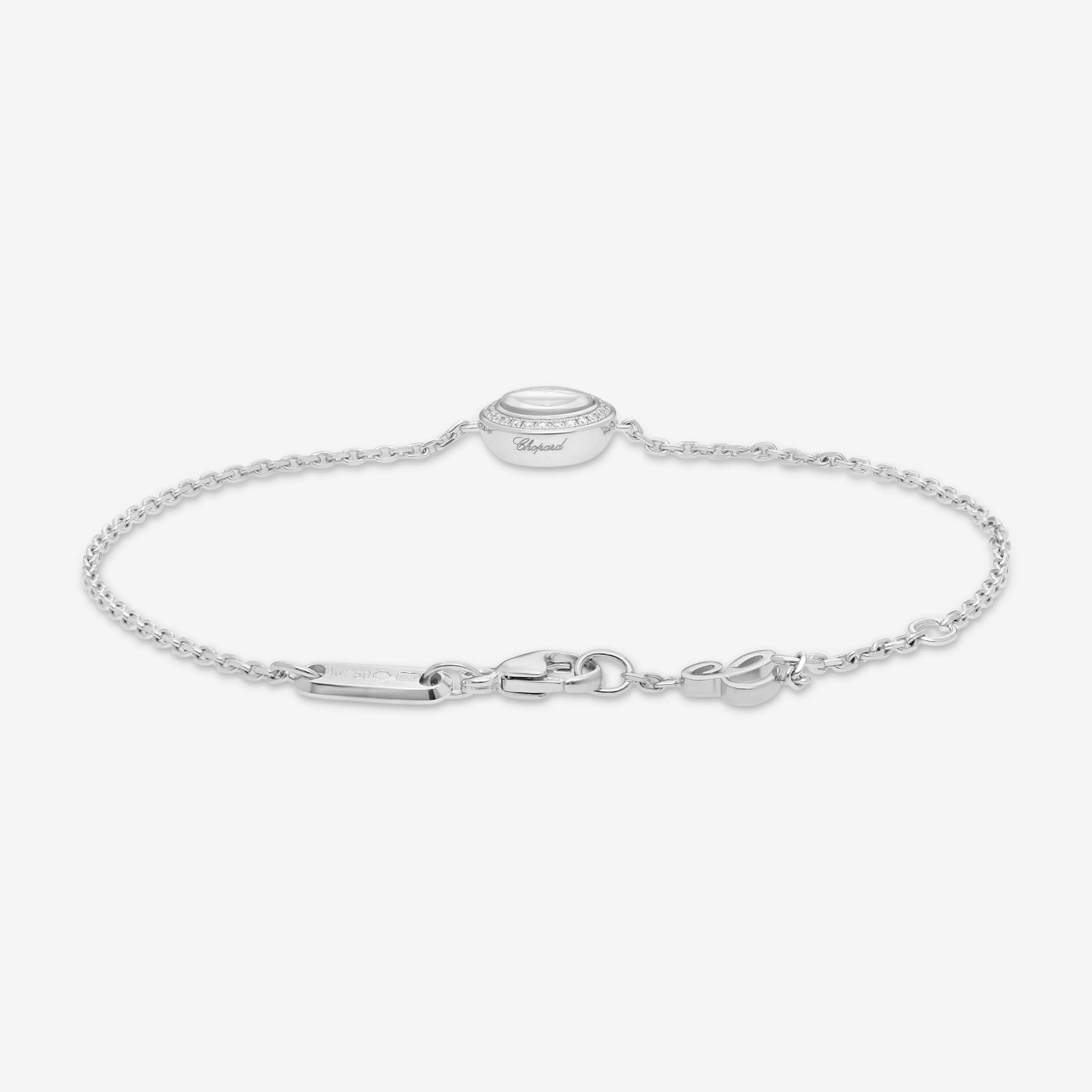 Chopard Happy Curves 18K White Gold Diamond Chain Bracelet 859562-1002