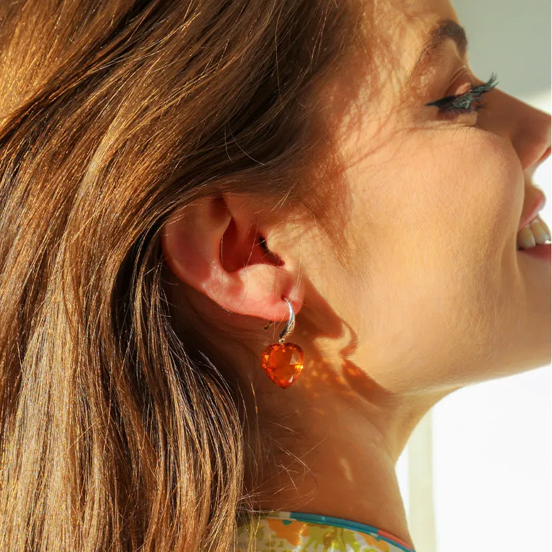 CITRINE AND DIAMOND DROP EARRINGS