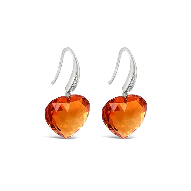 CITRINE AND DIAMOND DROP EARRINGS
