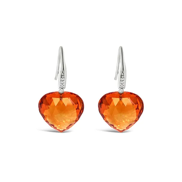 CITRINE AND DIAMOND DROP EARRINGS