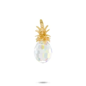 Crystal Pineapple Pendant in Gold - 32mm