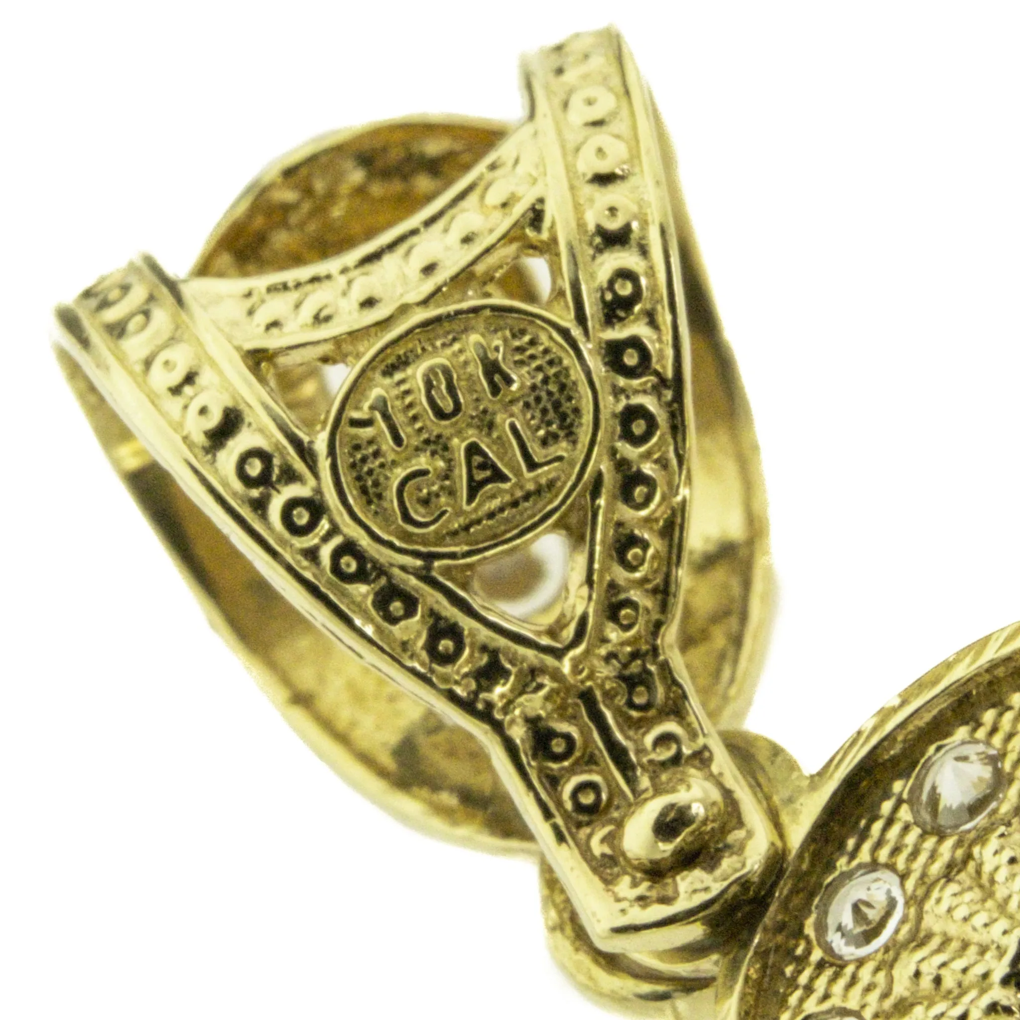 Cubic Zirconia Last Supper Pendant in 10K Two-Tone Gold