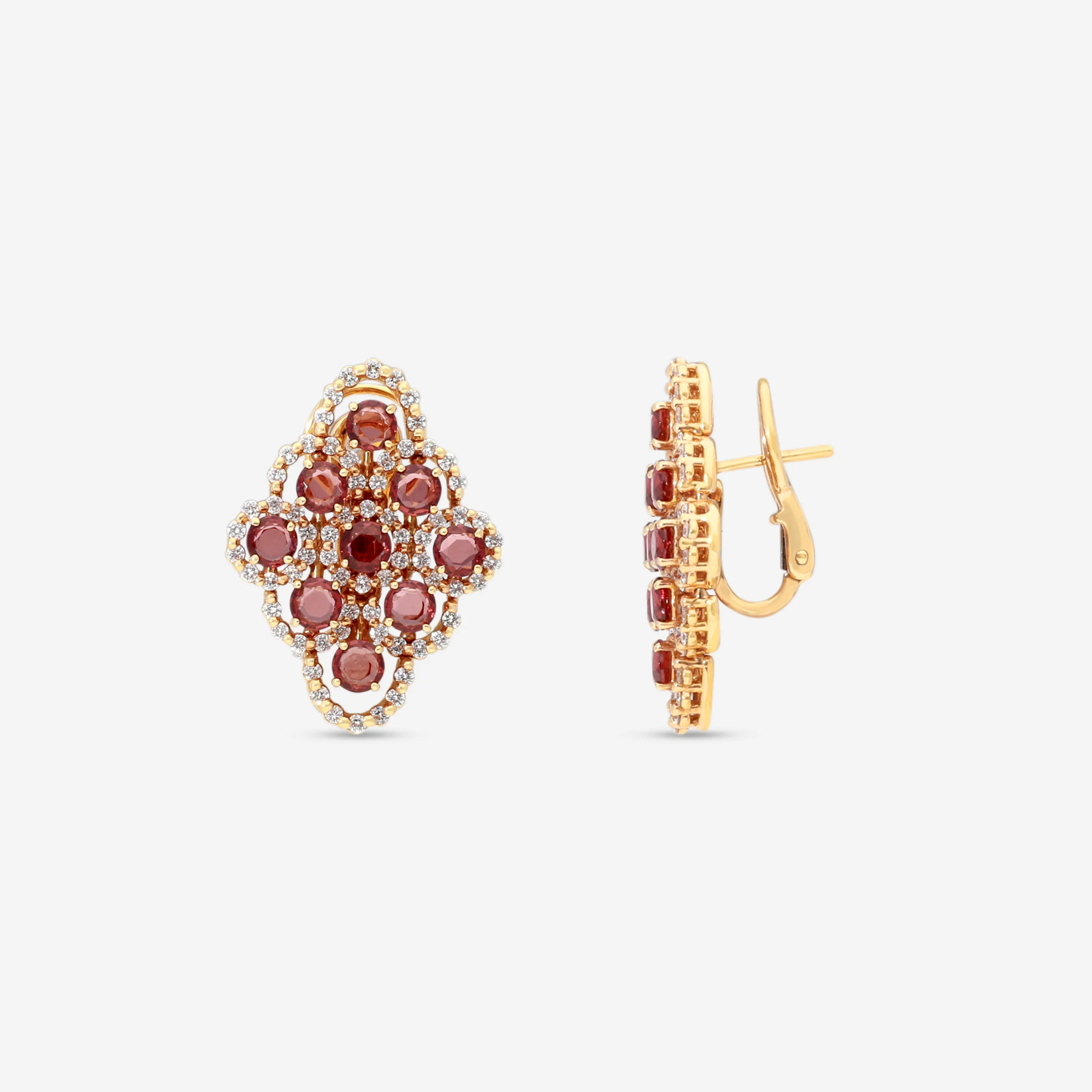 Damiani 18K Rose Gold Diamond & Granate Earrings 20028325