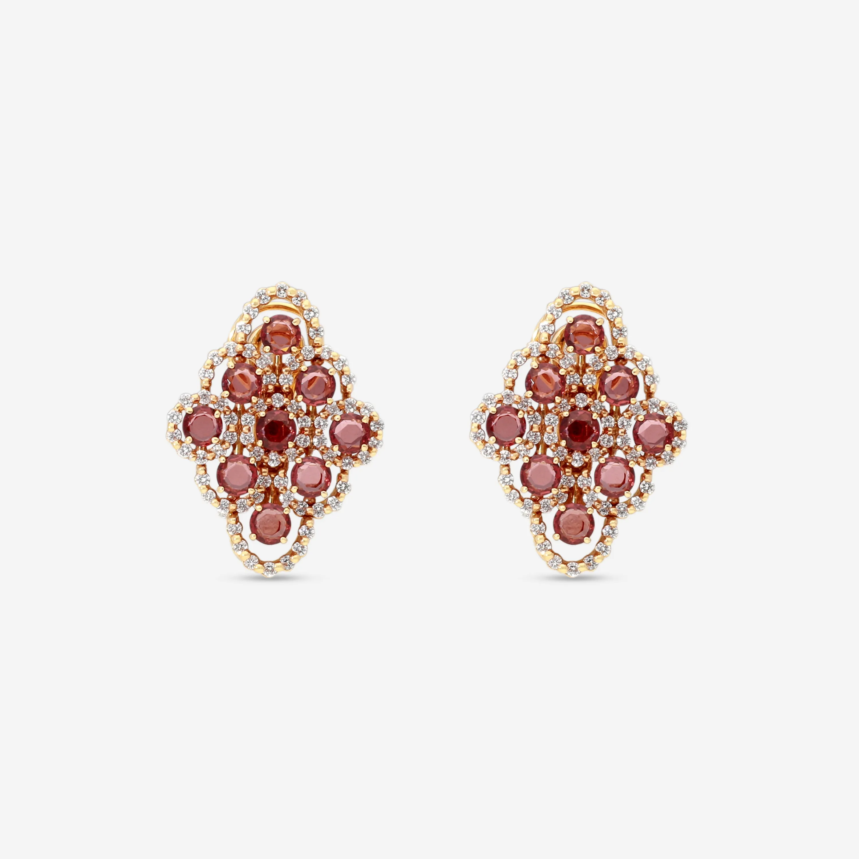 Damiani 18K Rose Gold Diamond & Granate Earrings 20028325